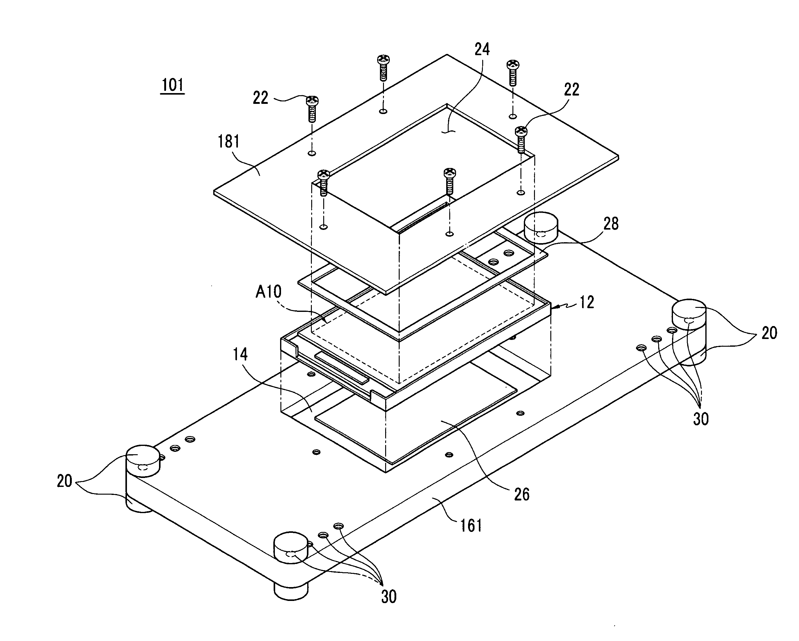 JIG frame for drop test of flat panel display