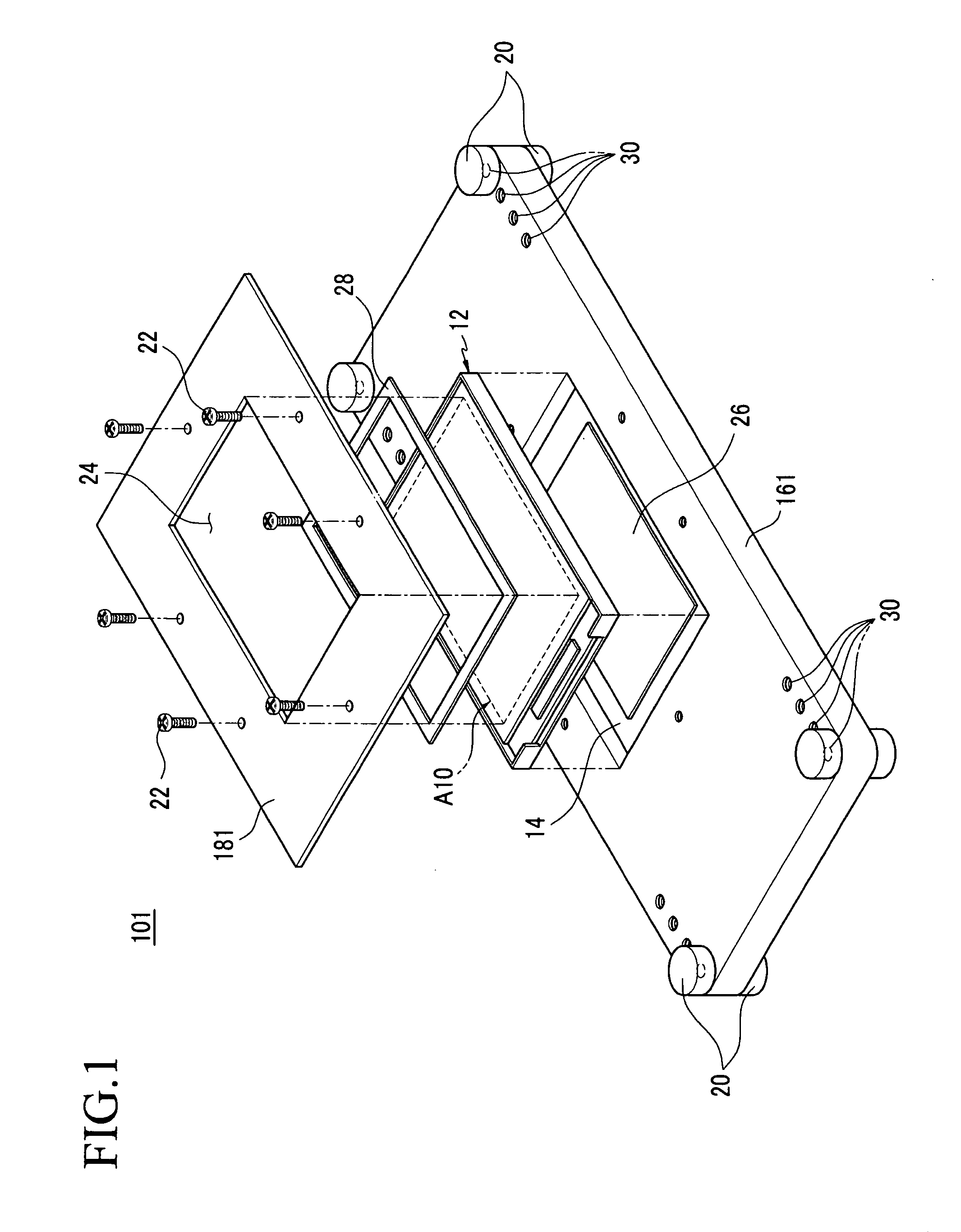 JIG frame for drop test of flat panel display