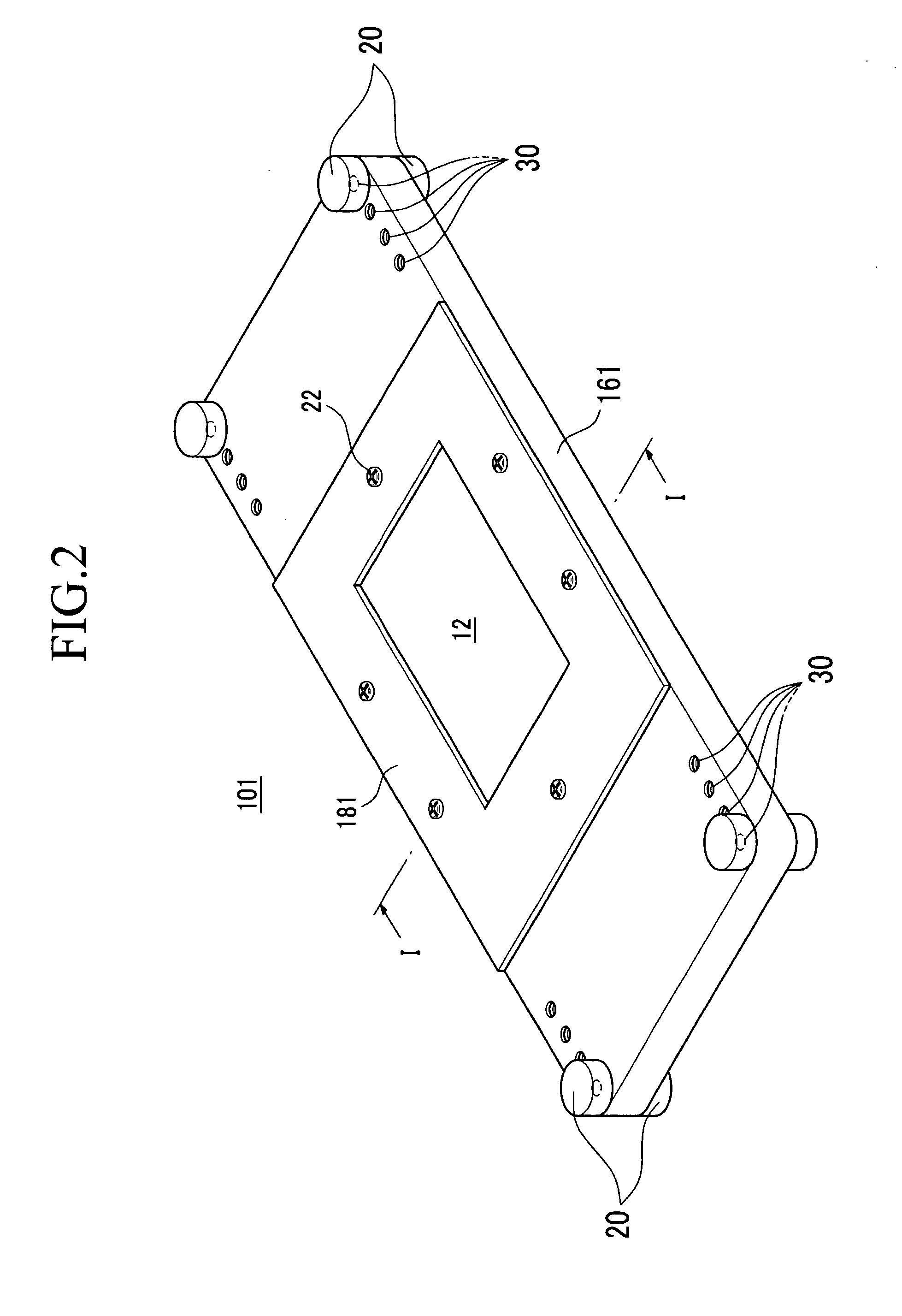 JIG frame for drop test of flat panel display