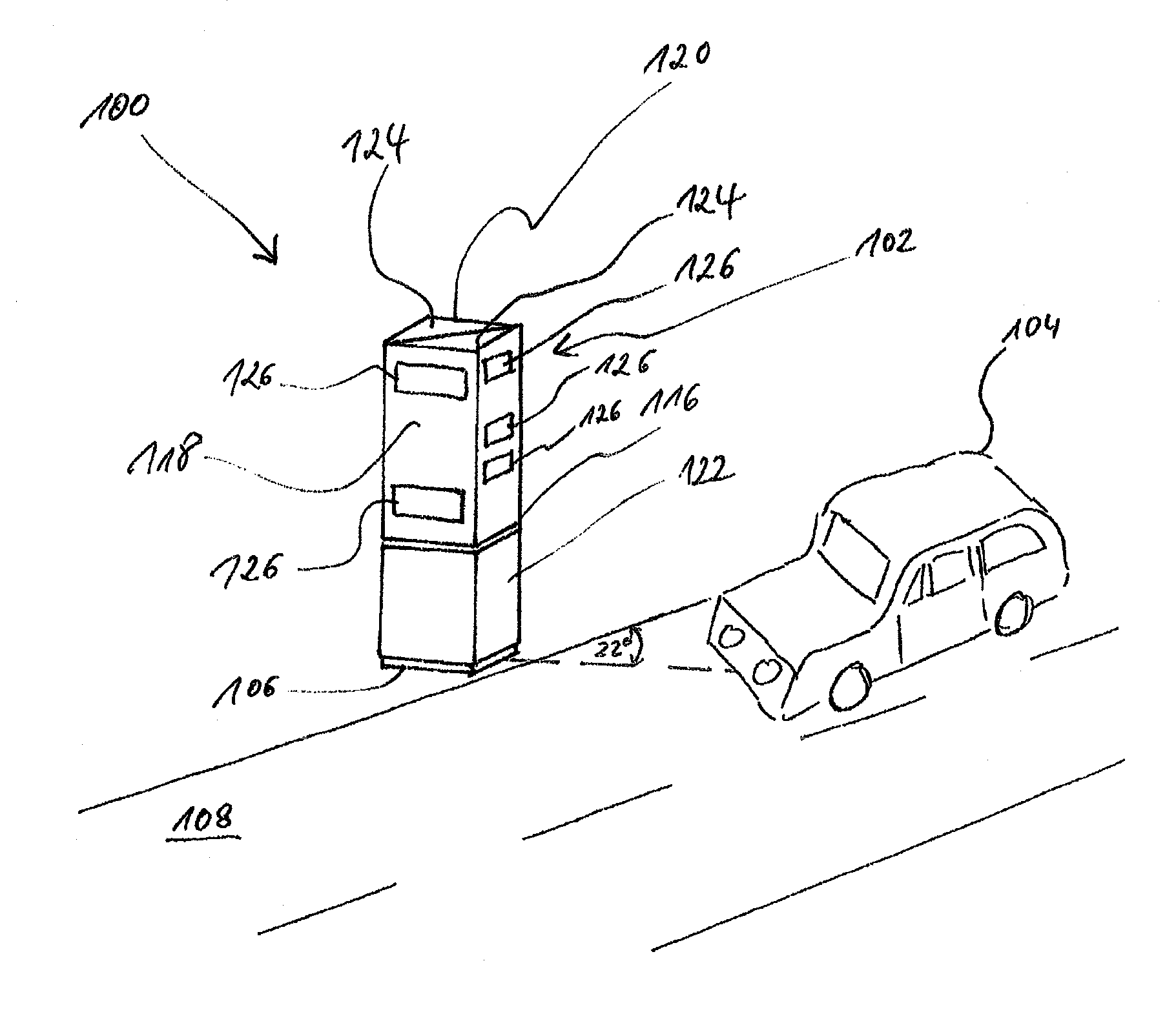 Device for a system for traffic monitoring of vehicles in road traffic