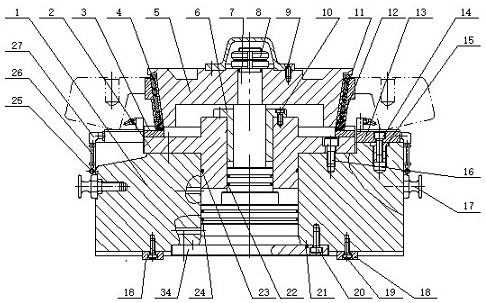 Self-centering pneumatic tight-supporting type clamp for disc parts