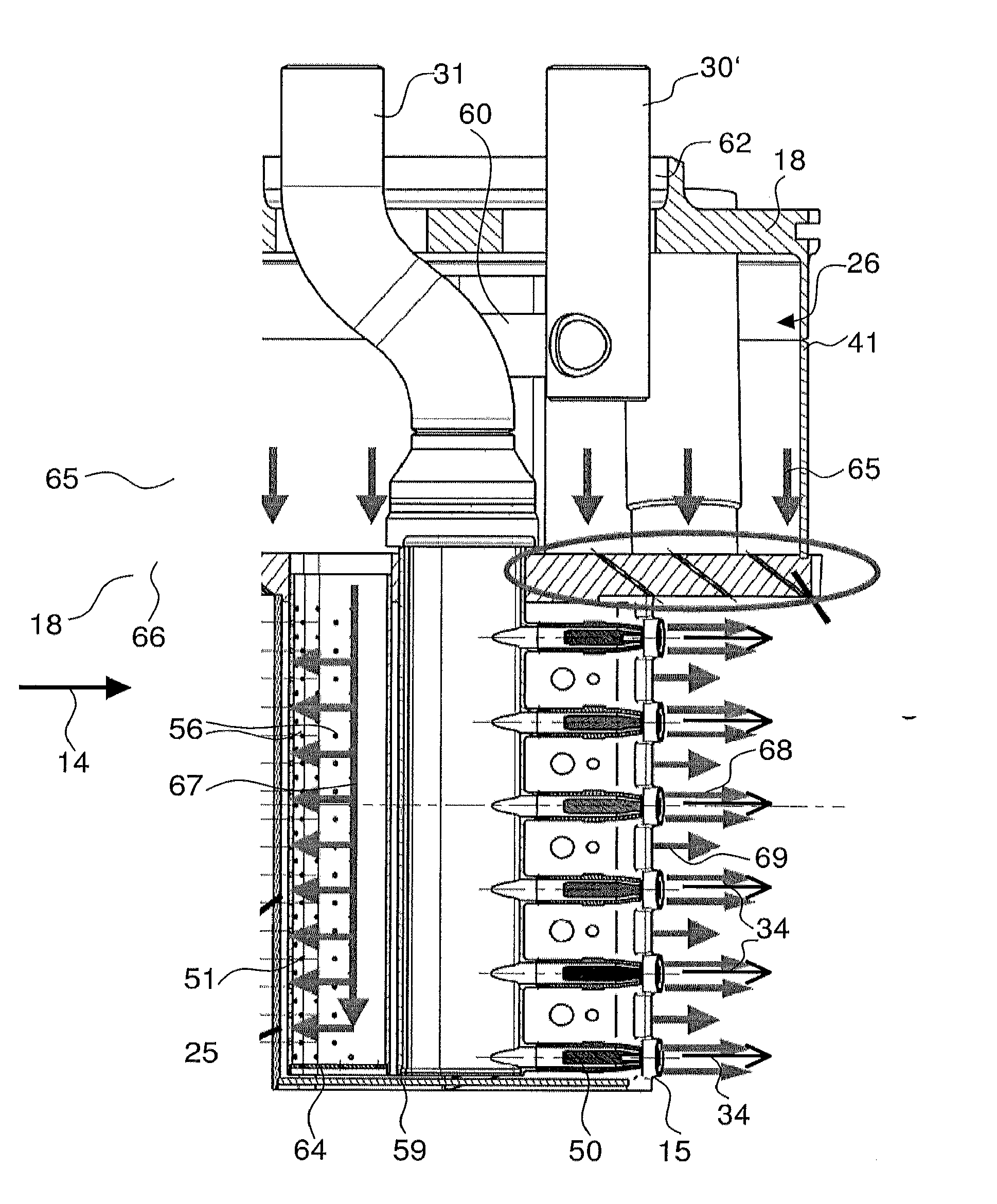 Cooling scheme for an increased gas turbine efficiency