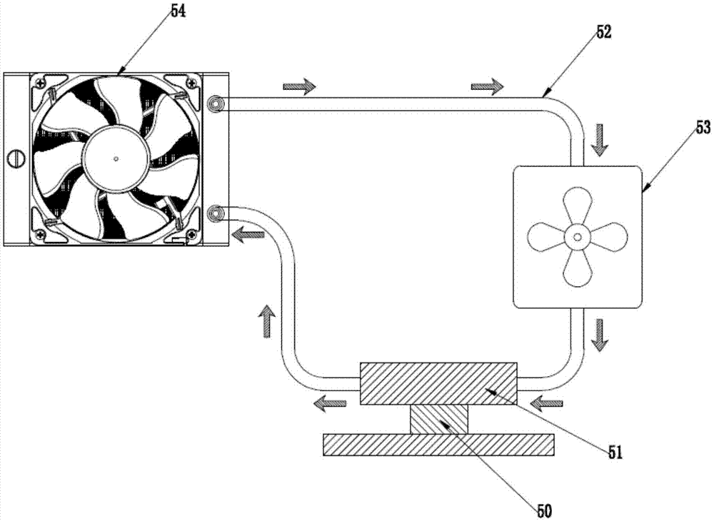 Water-cooled radiator, fabrication method thereof and cooling device with radiator