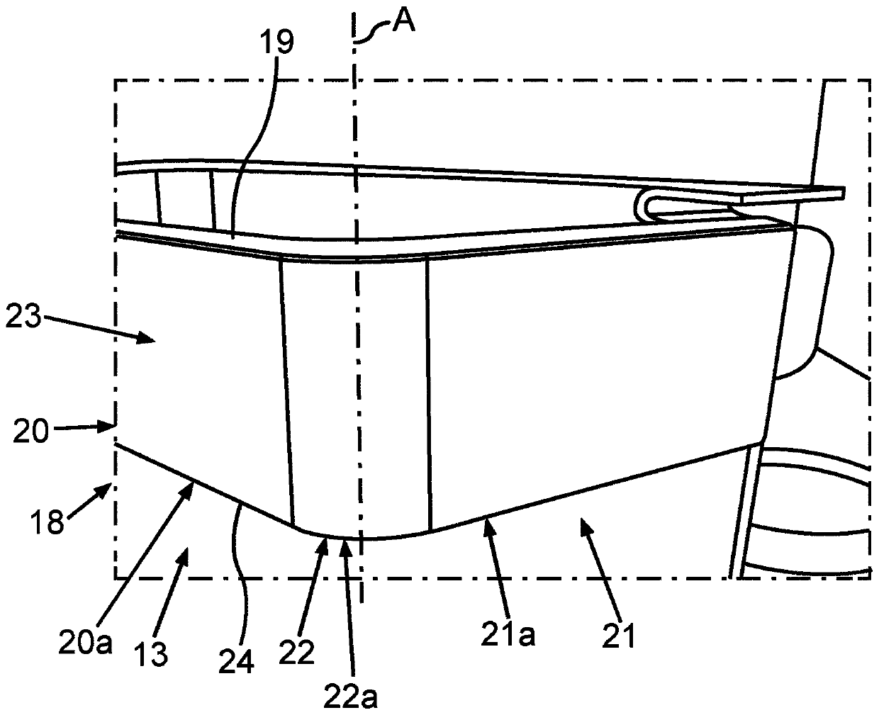 Food container with specially applied decorative film and domestic refrigeration appliance with such a container