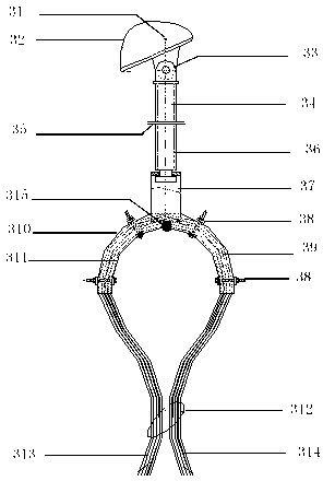 High-angle rotation wire feeding device of bucket wheel machine