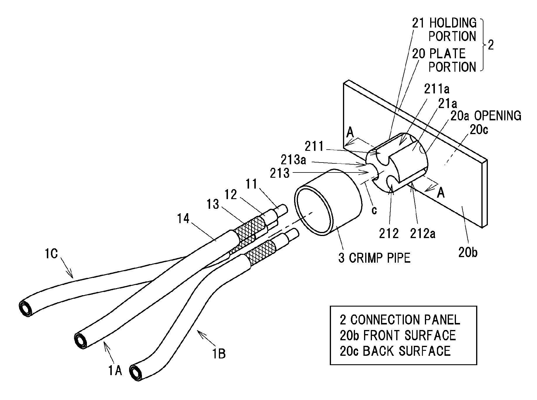 Cable holding structure