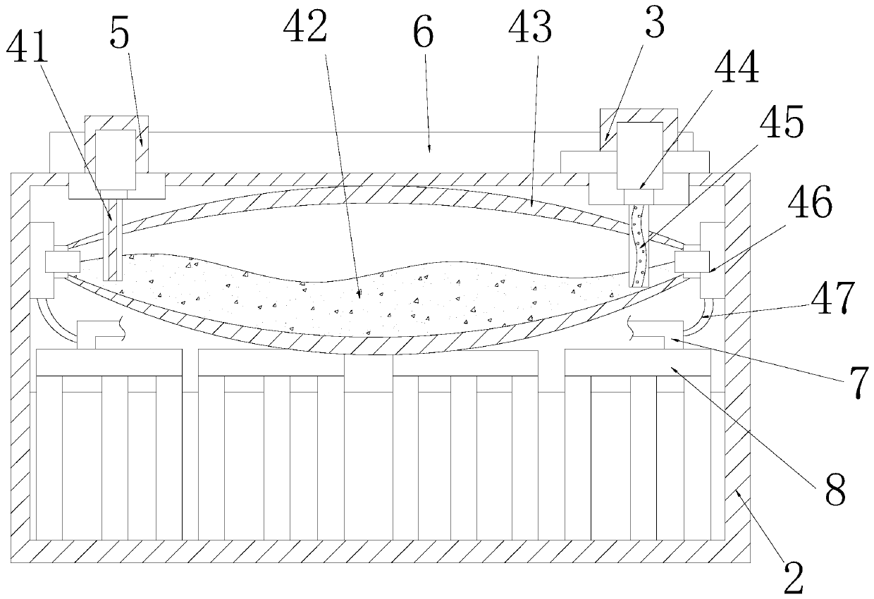 Fabrication device of sponge-shaped lead powder pillow cover for lead-acid storage battery sintered grid