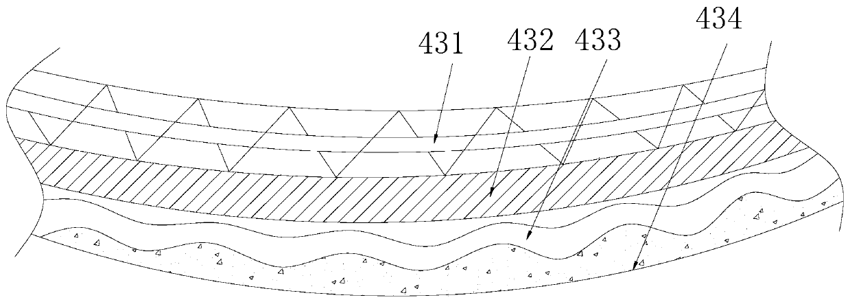 Fabrication device of sponge-shaped lead powder pillow cover for lead-acid storage battery sintered grid