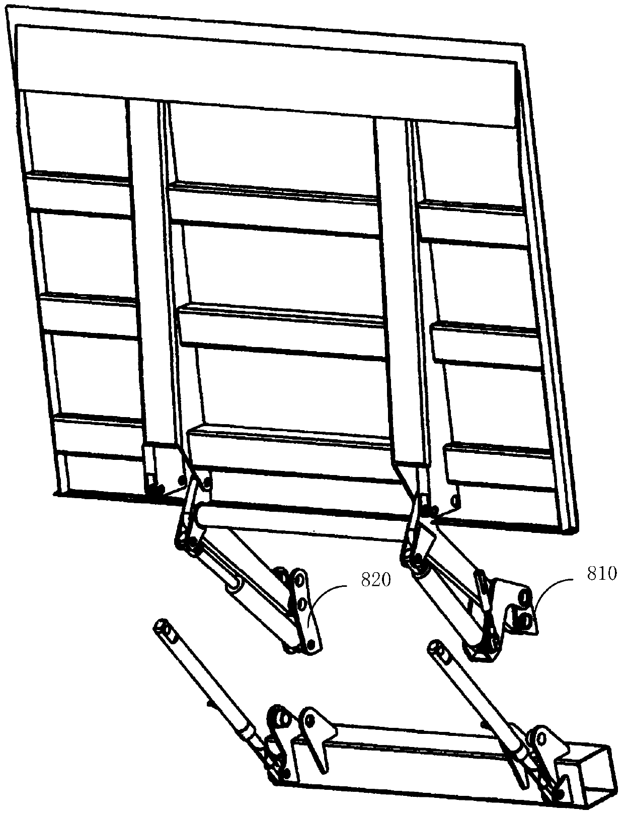 A control mechanism and control method for a carriage tail plate bearing plate