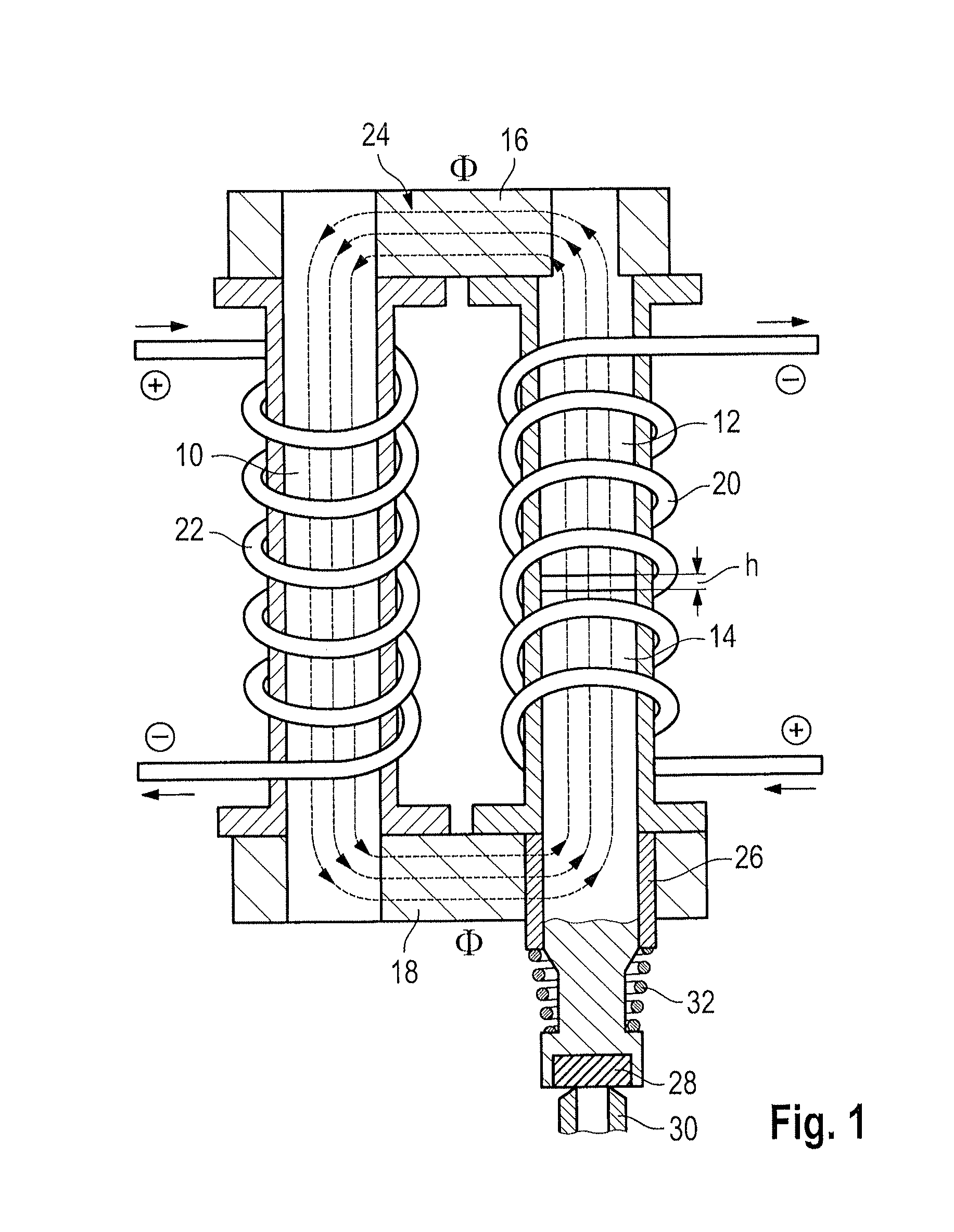 Electromagnetic drive with a lifting armature