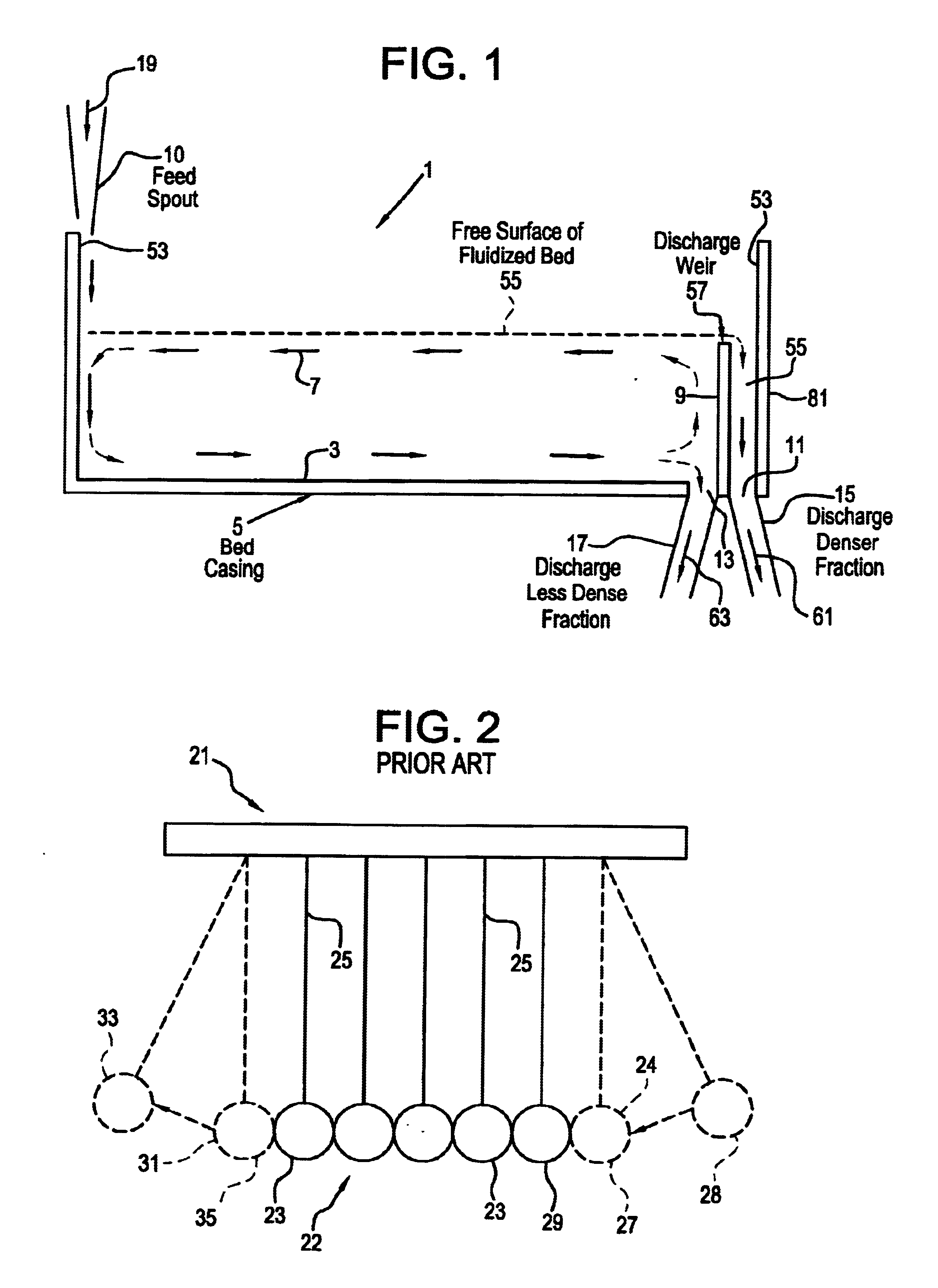 Application of complex-mode vibration-fluidized beds to the separation of granular materials of different density