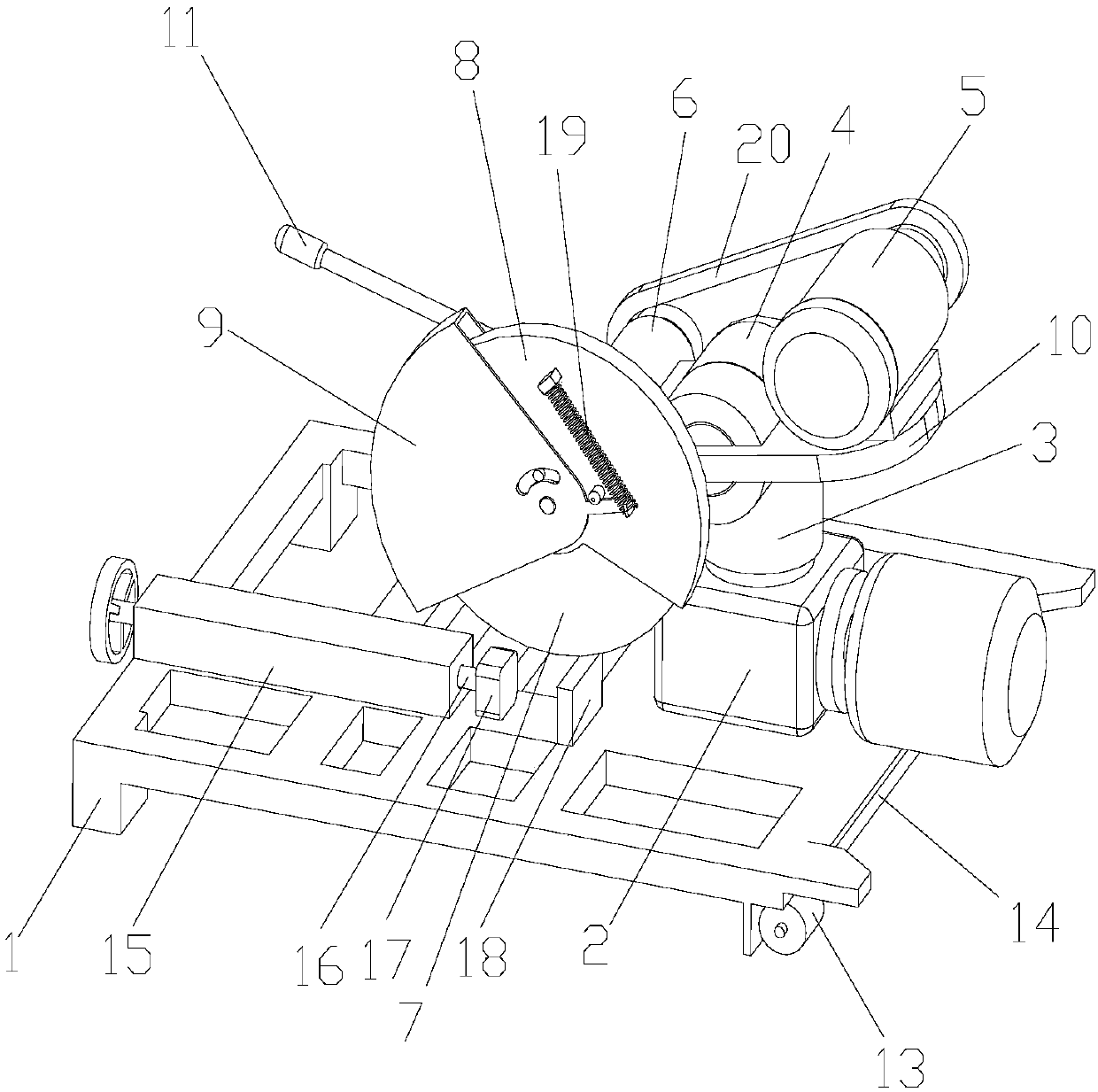 Angle cutting machine cutting method