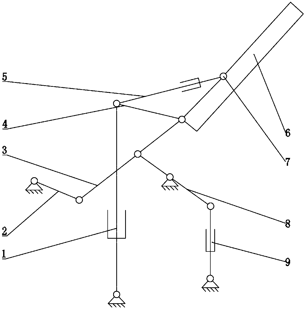 Well lid overturning opening and closing mechanism based on four-bar linkage hinge and hydraulic driving system thereof