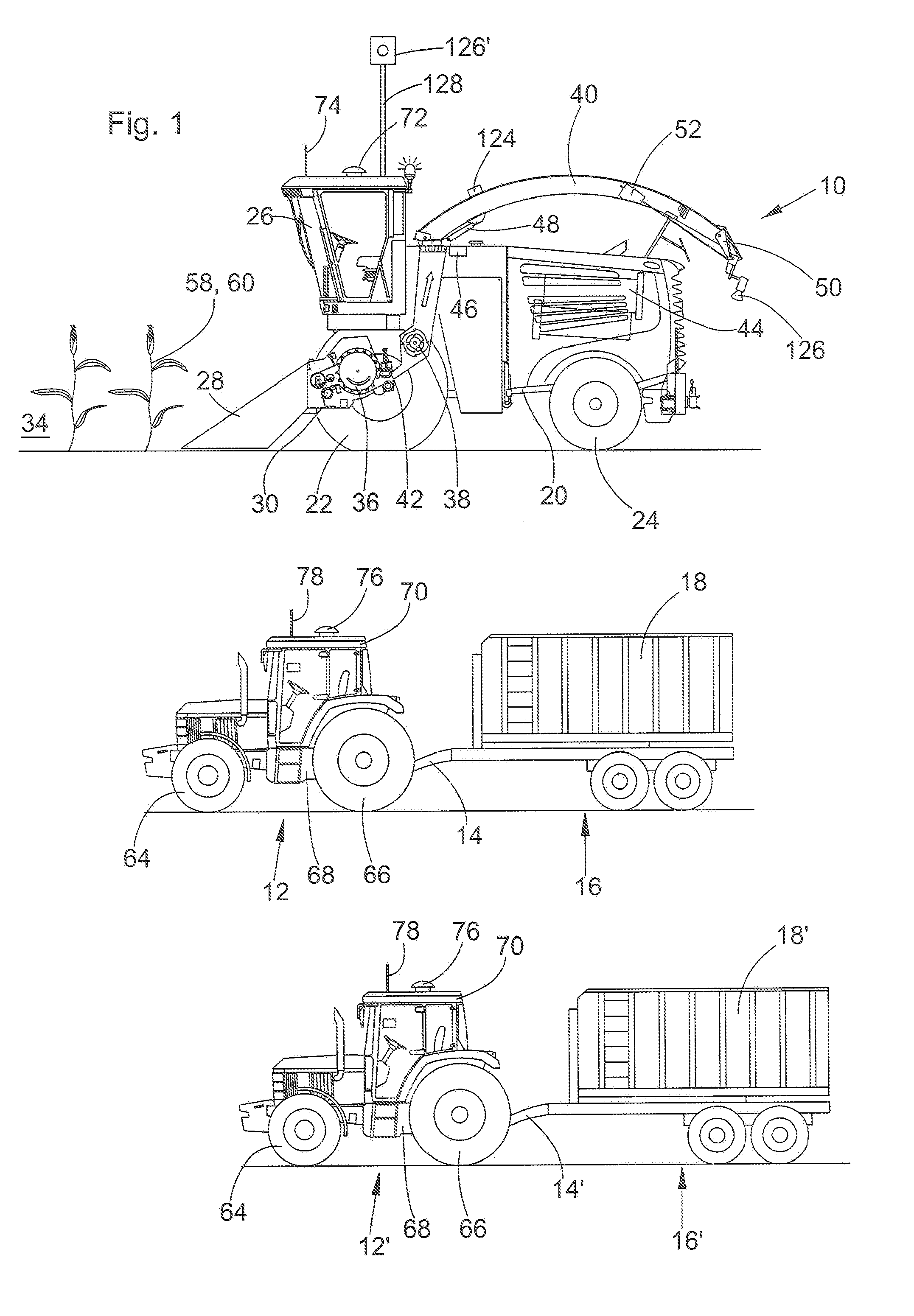 Control Arrangement For Controlling The Transfer Of Agricultural Crop From A Harvesting Machine To A Transport Vehicle