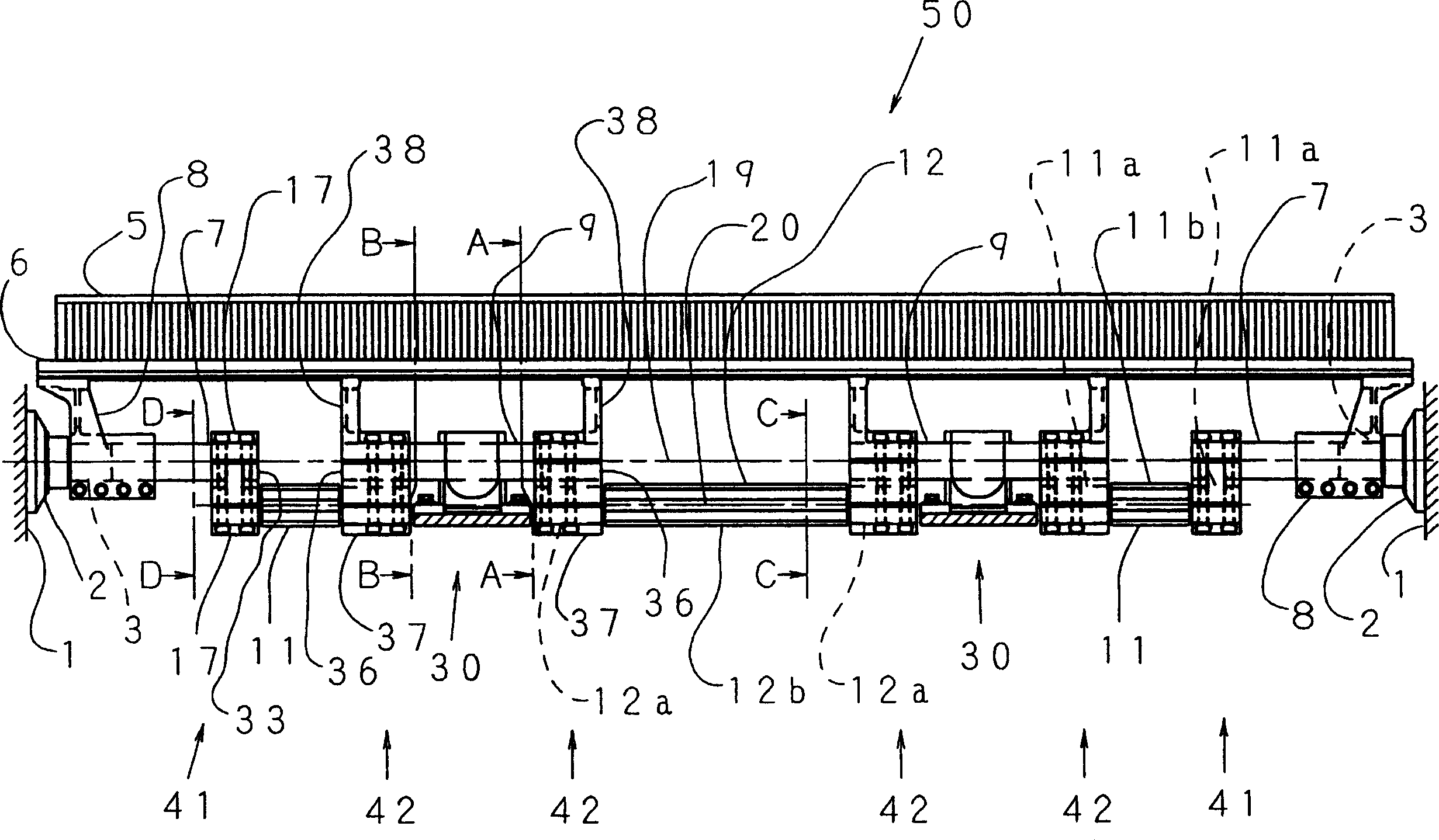 Beating device for loom