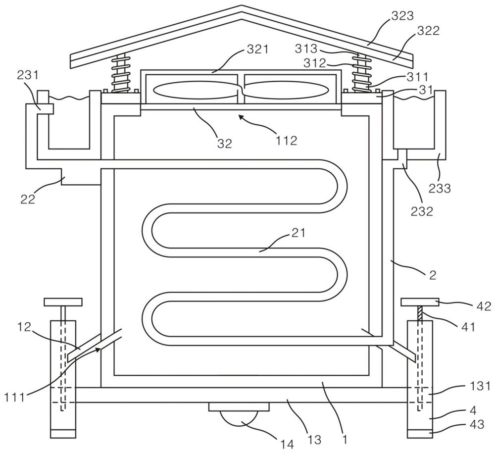 Rotatable height-adjustable water storage type electrical cabinet