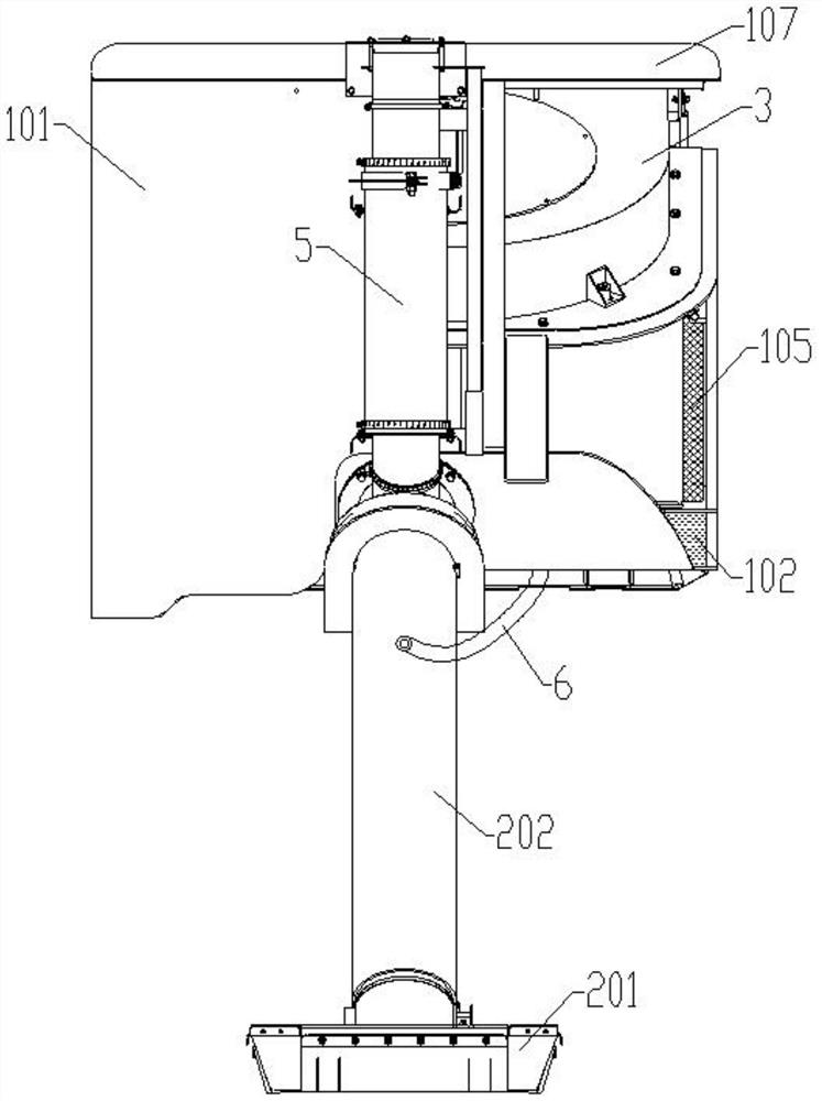 Pneumatic conveying system and road sweeper with same