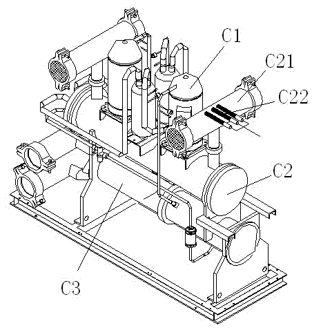 Air energy-collecting tower heat pump unit