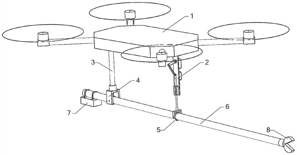 Aerial operation robot carrying double longitudinal active telescopic mechanical arms