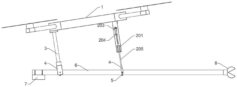 Aerial operation robot carrying double longitudinal active telescopic mechanical arms