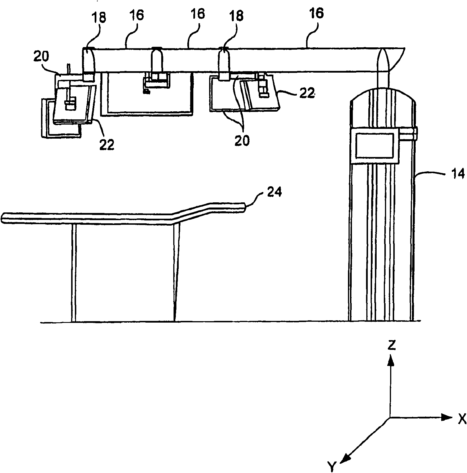 Articulated boom for positioning video and medical equipment in hospital operating rooms