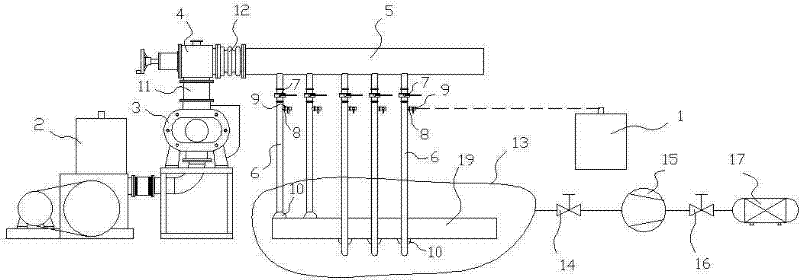 Device for detecting sealing property of multi-cavity container or multiple containers by helium