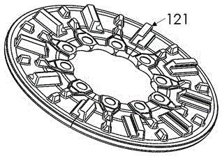 Railway vehicle brake disc plate and combined warping prevention shaft-mounted brake disc