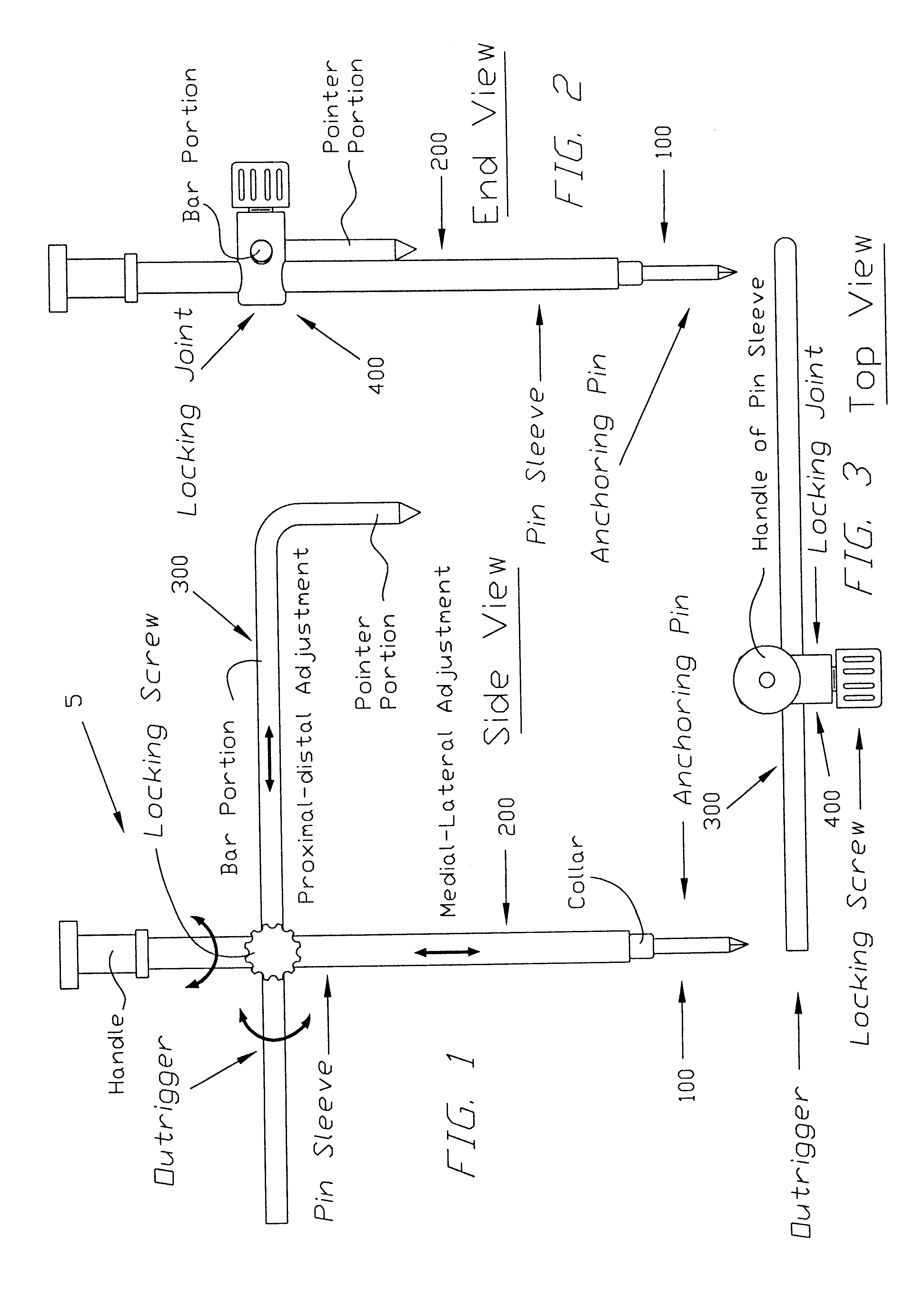 Apparatus and method for determining the relative position of bones during surgery