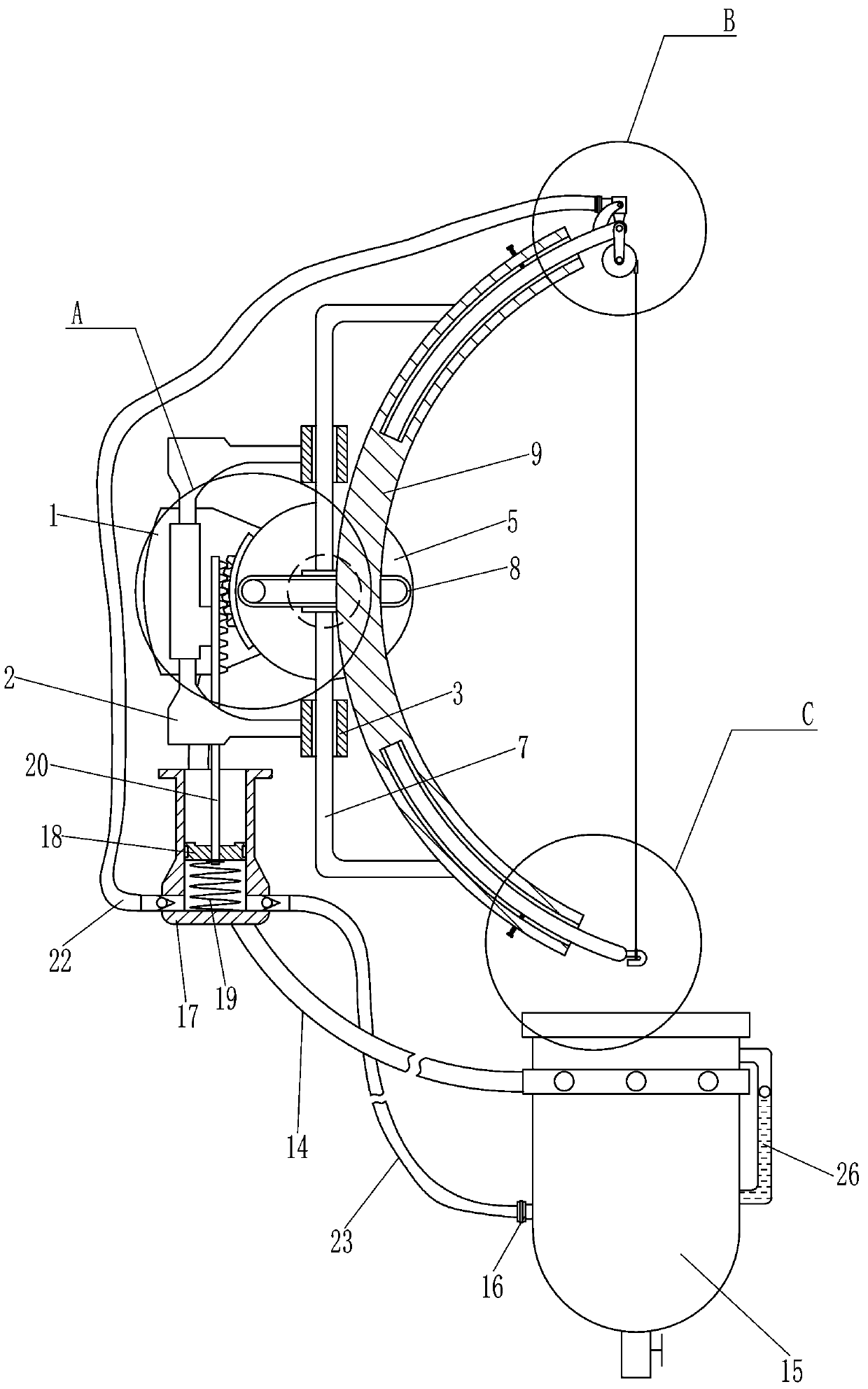 Range-adjustable equipment for wiping glass