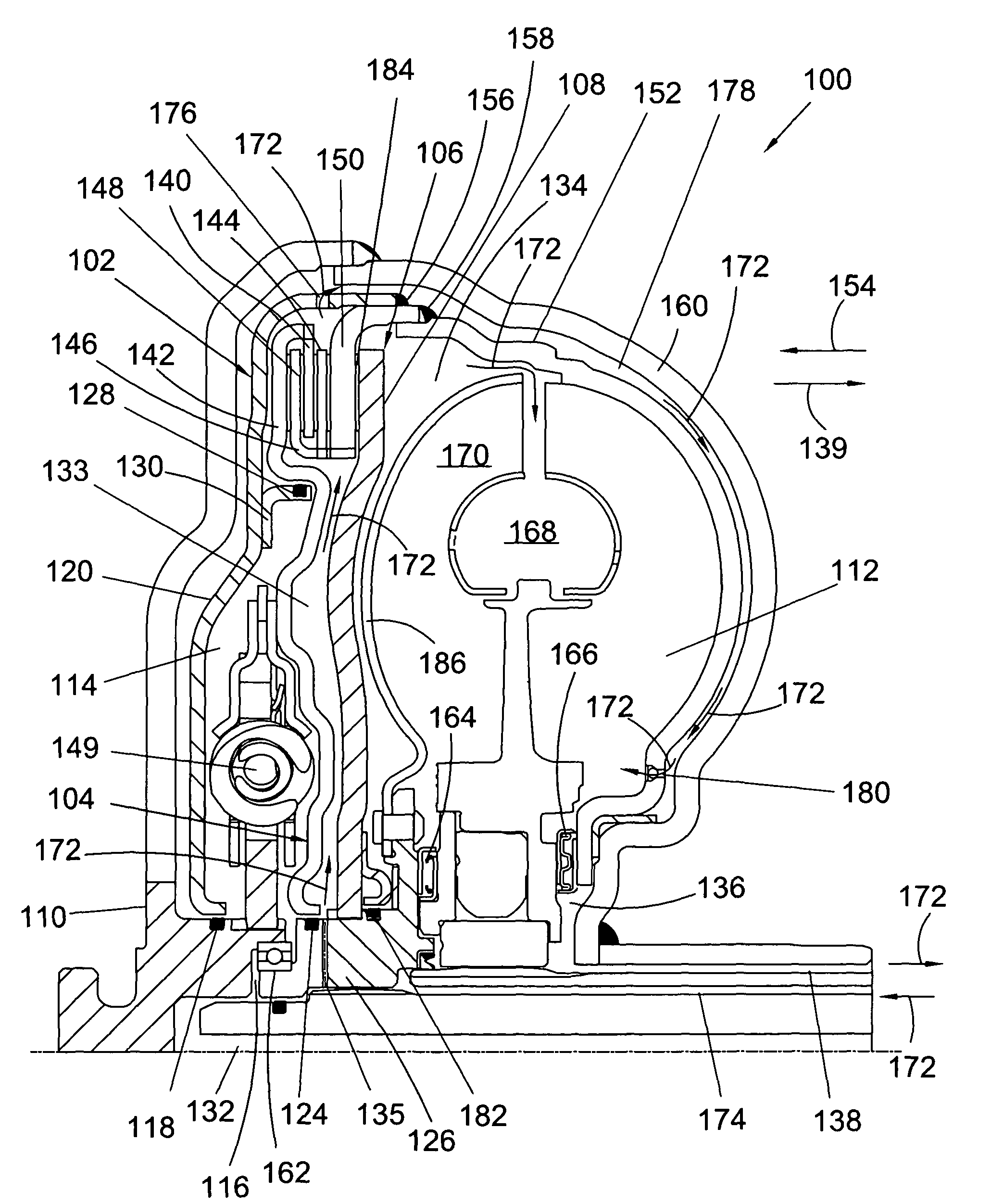 Multi-function torque converter with a sealed impeller clutch apply chamber and method of forming and operating a multi-function torque converter