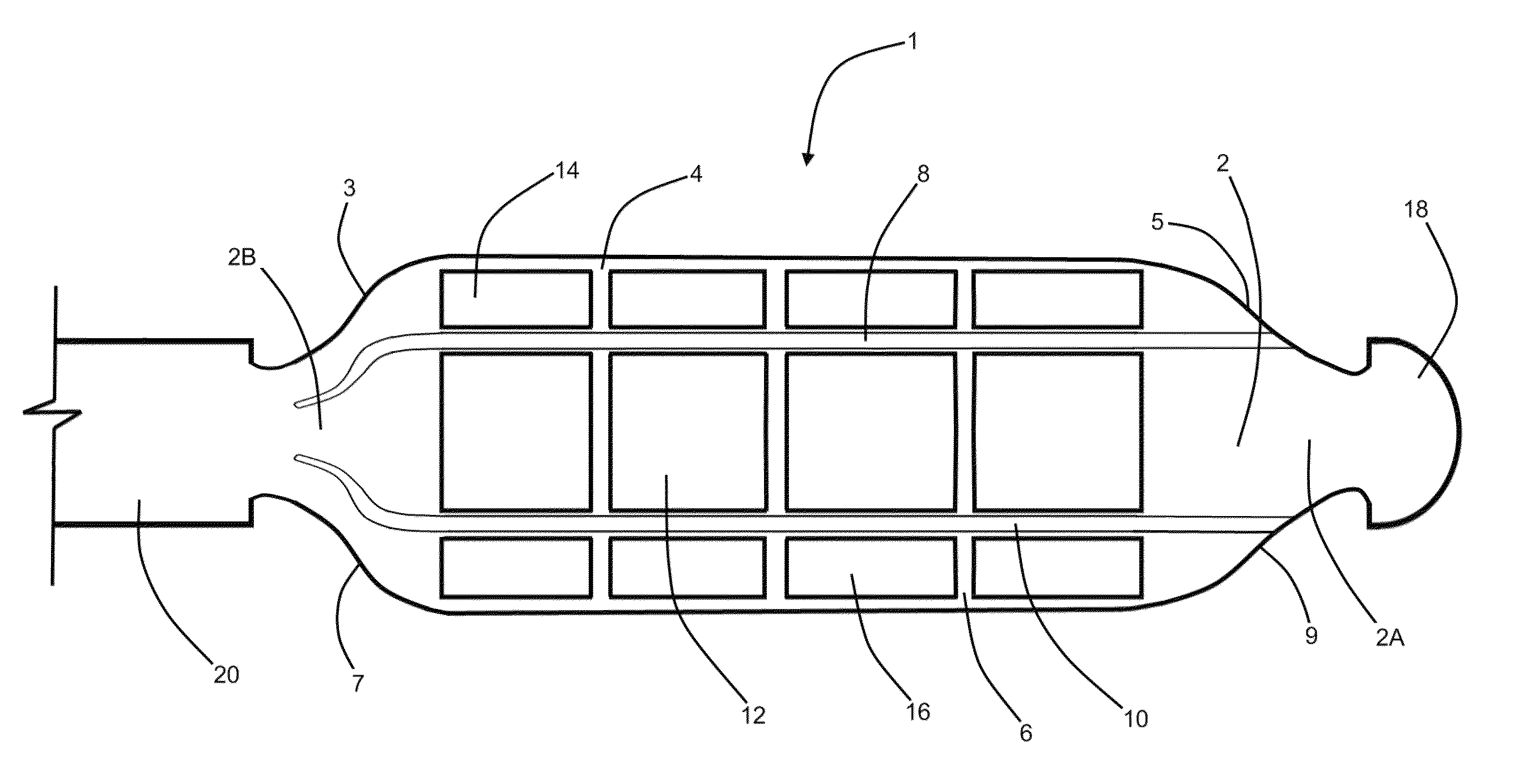 Assembly for pain suppressing electrical stimulation of a patient's spinal cord