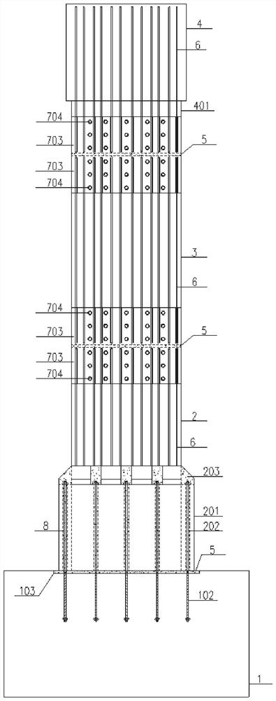 Prefabricated and assembled frame pier with large cross beams and high stand columns and construction method