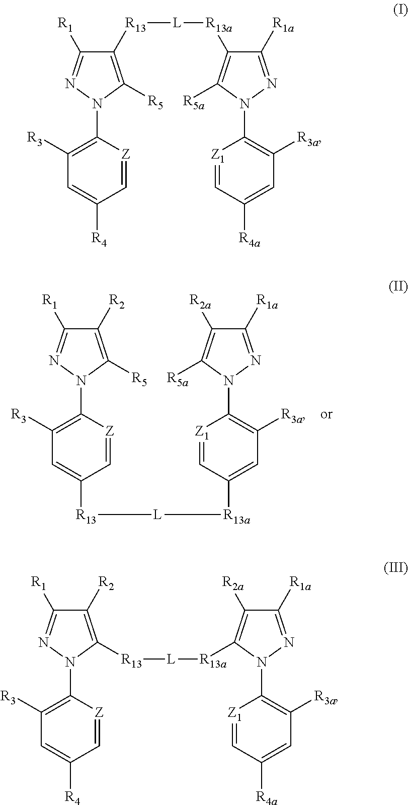 Dimeric 1-arylpyrazole derivatives for use against ectoparasites, agricultural pests, and household pests