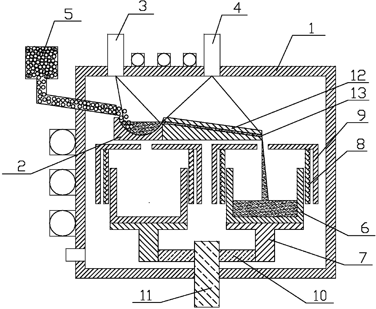 Method and device for electron beam melting to remove oxygen from polysilicon and continuous ingot casting