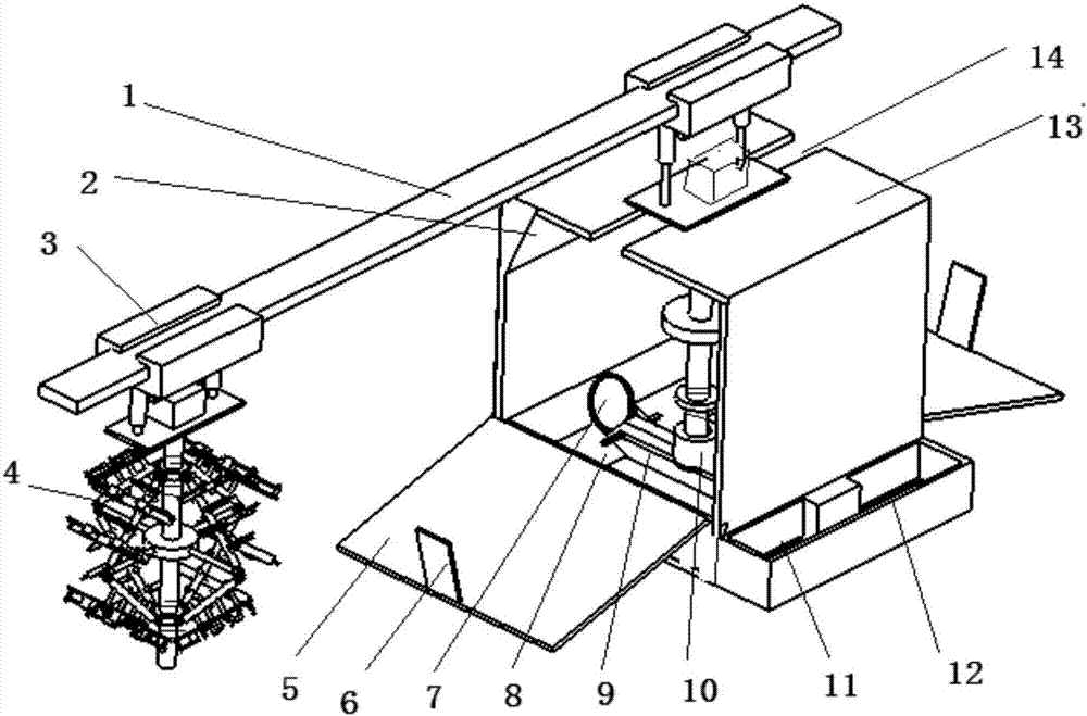 Multidirectional shot blasting device stable in structure