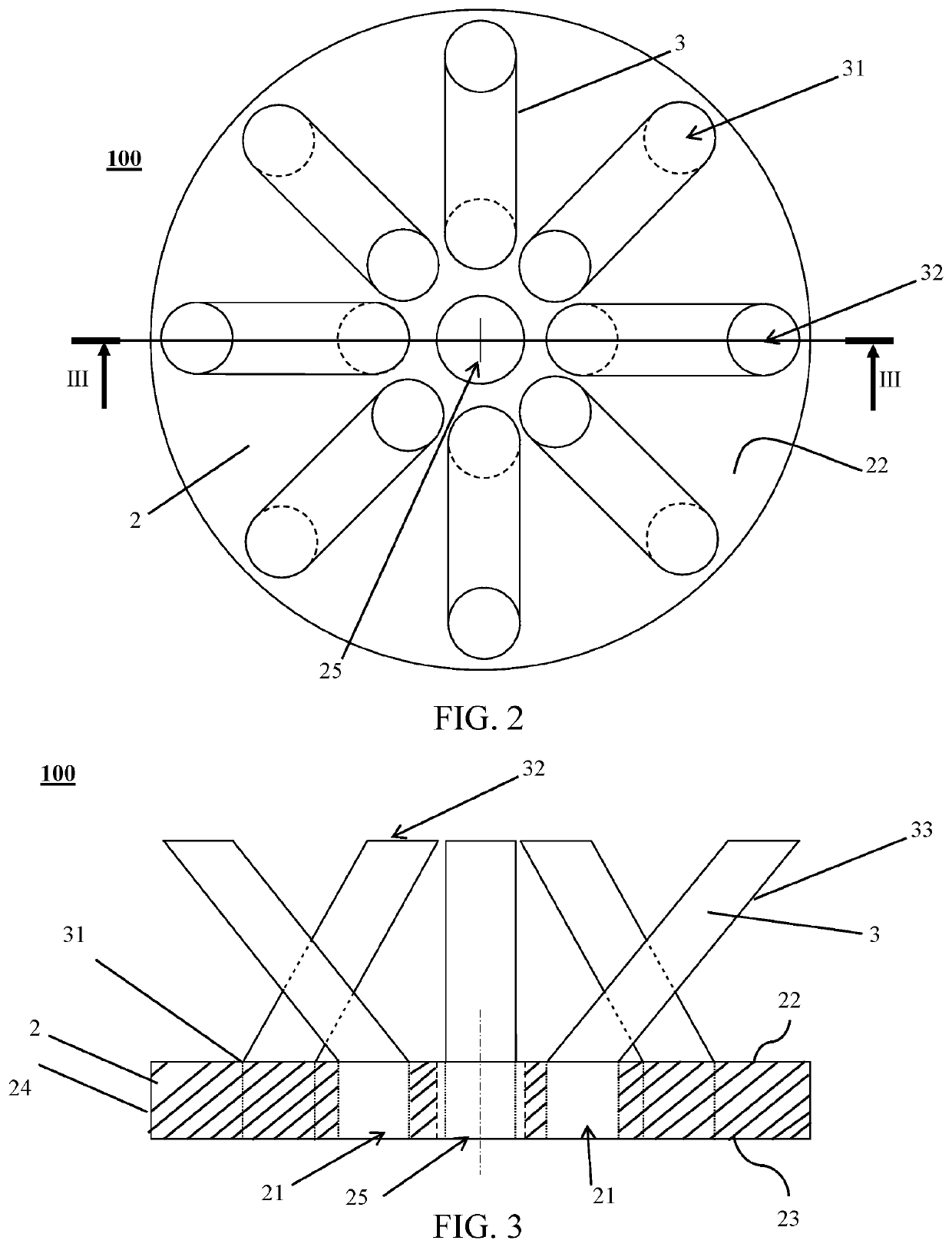 Gas redirecting device for liquid-gas contacting column