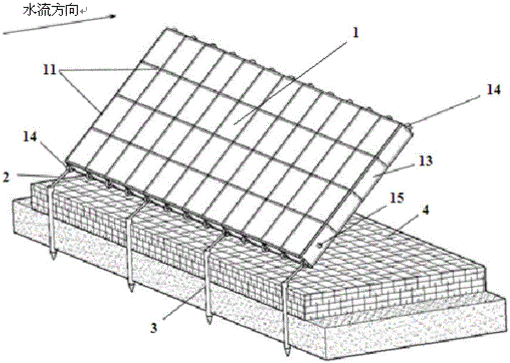 Floating plate device for deposition promotion and strengthening of sunken fascine mattress