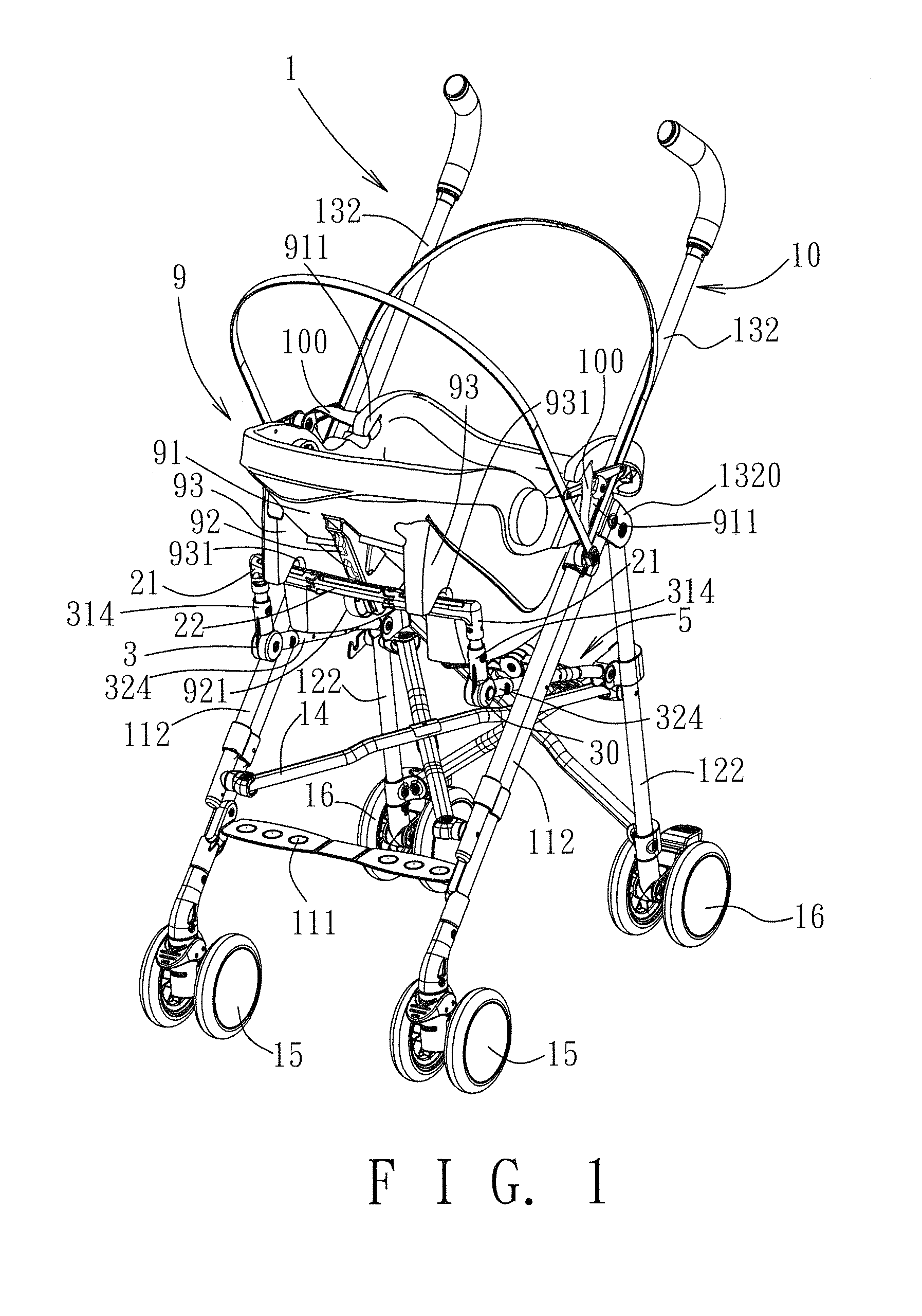 Stroller connectable with a car seat