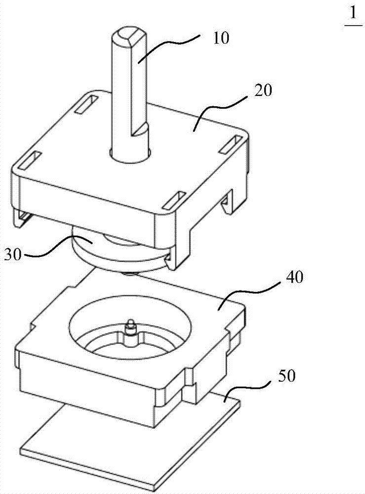 Rotary knob type operation device of household electric appliance and household electric appliance