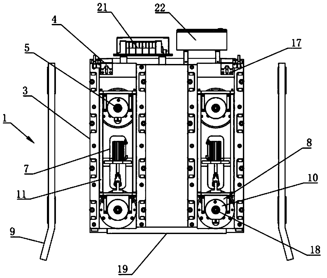 Quick-change clamp switching frame without manual operation