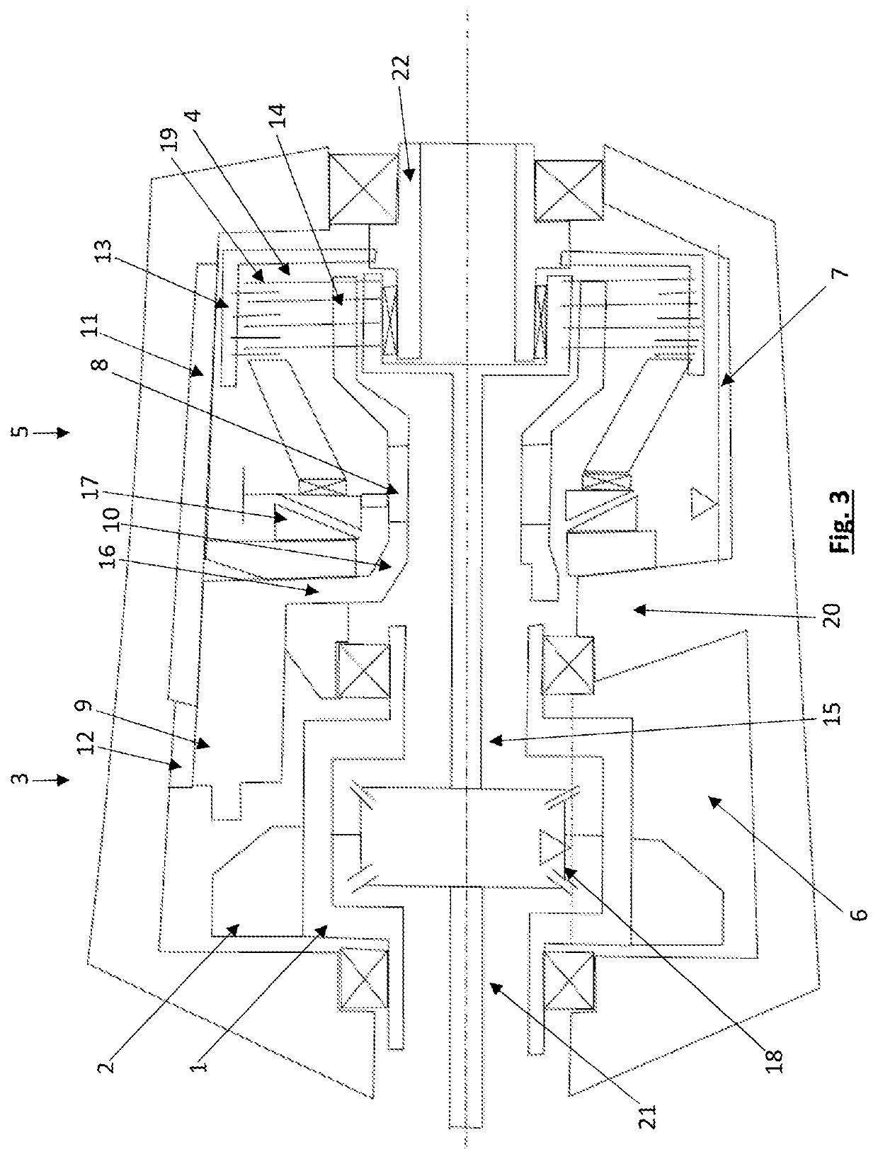 Transfer gearbox device