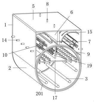 An LED lighting device with self-cleaning function for an exhibition hall