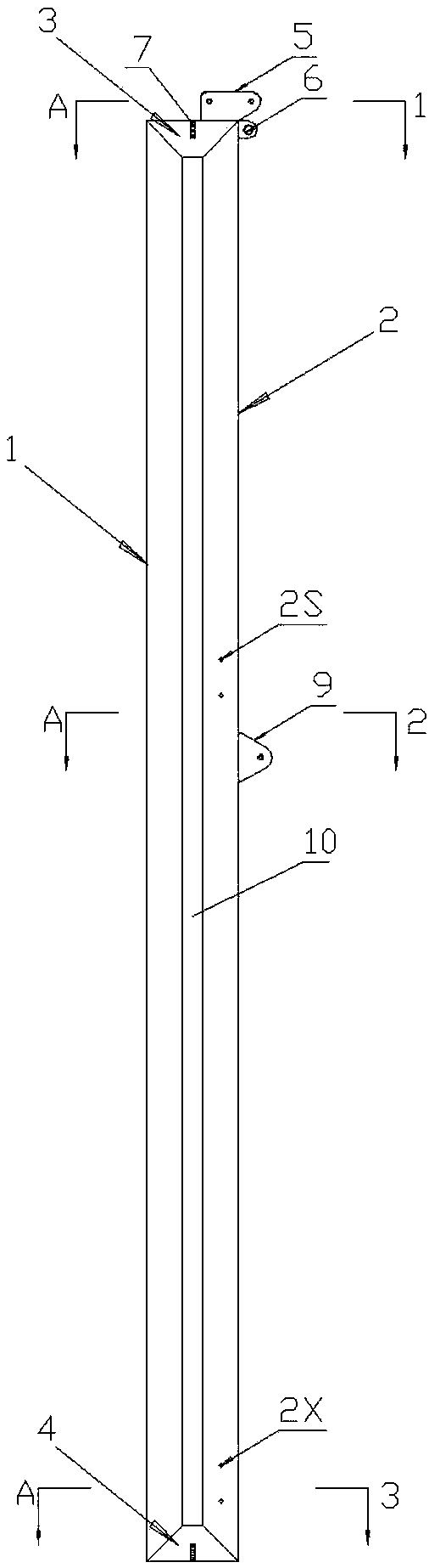 The sliding track of the guide tooling for lowering the Christmas tree