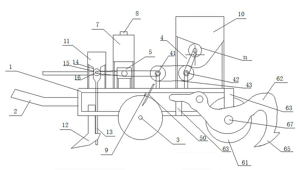 Comprehensive operation machine for desert planting