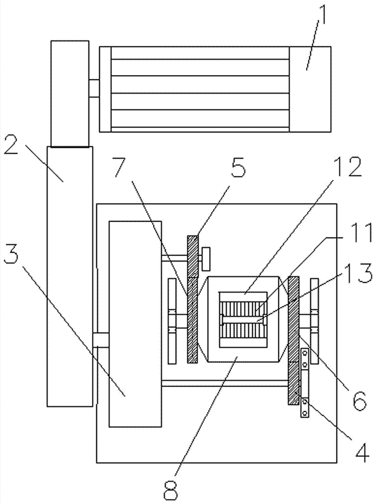 A vertical flat die pellet machine