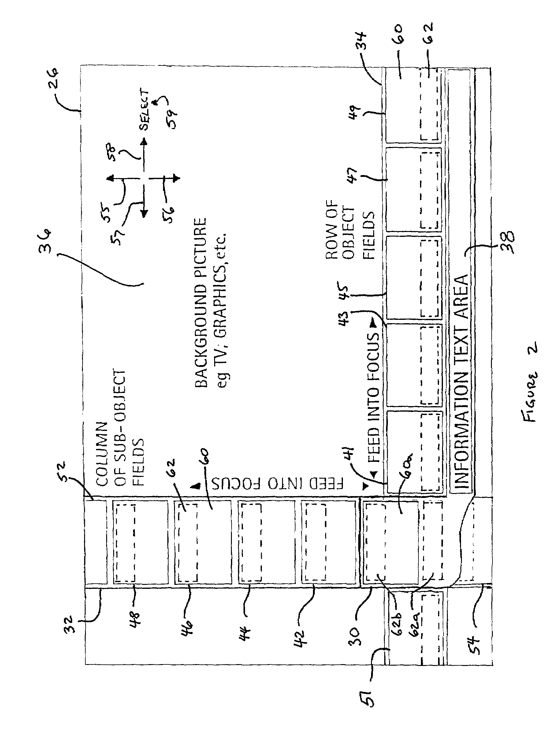 Method and apparatus for scrollable cross-point navigation in a user interface