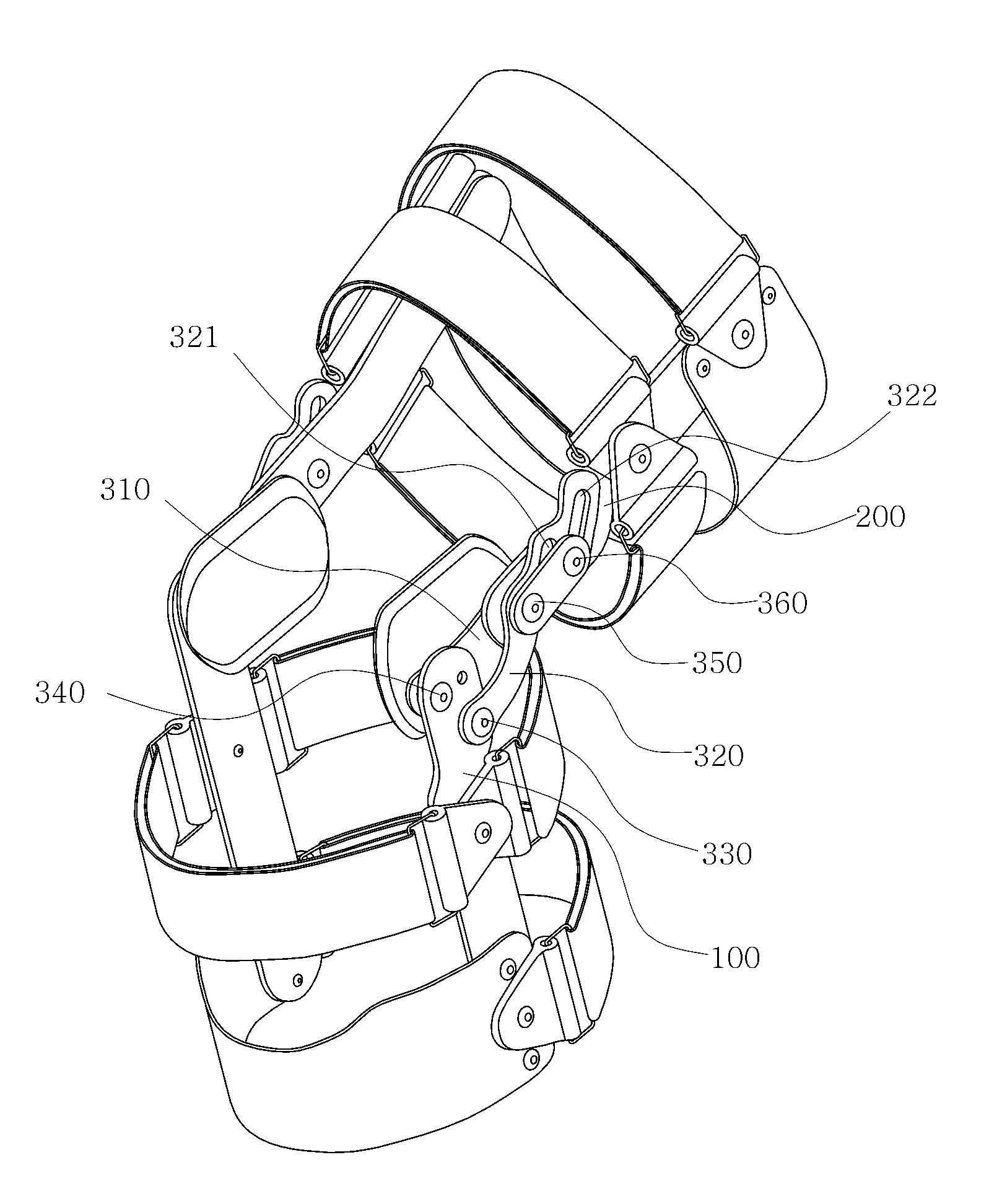 Orthopedic brace of knee joint