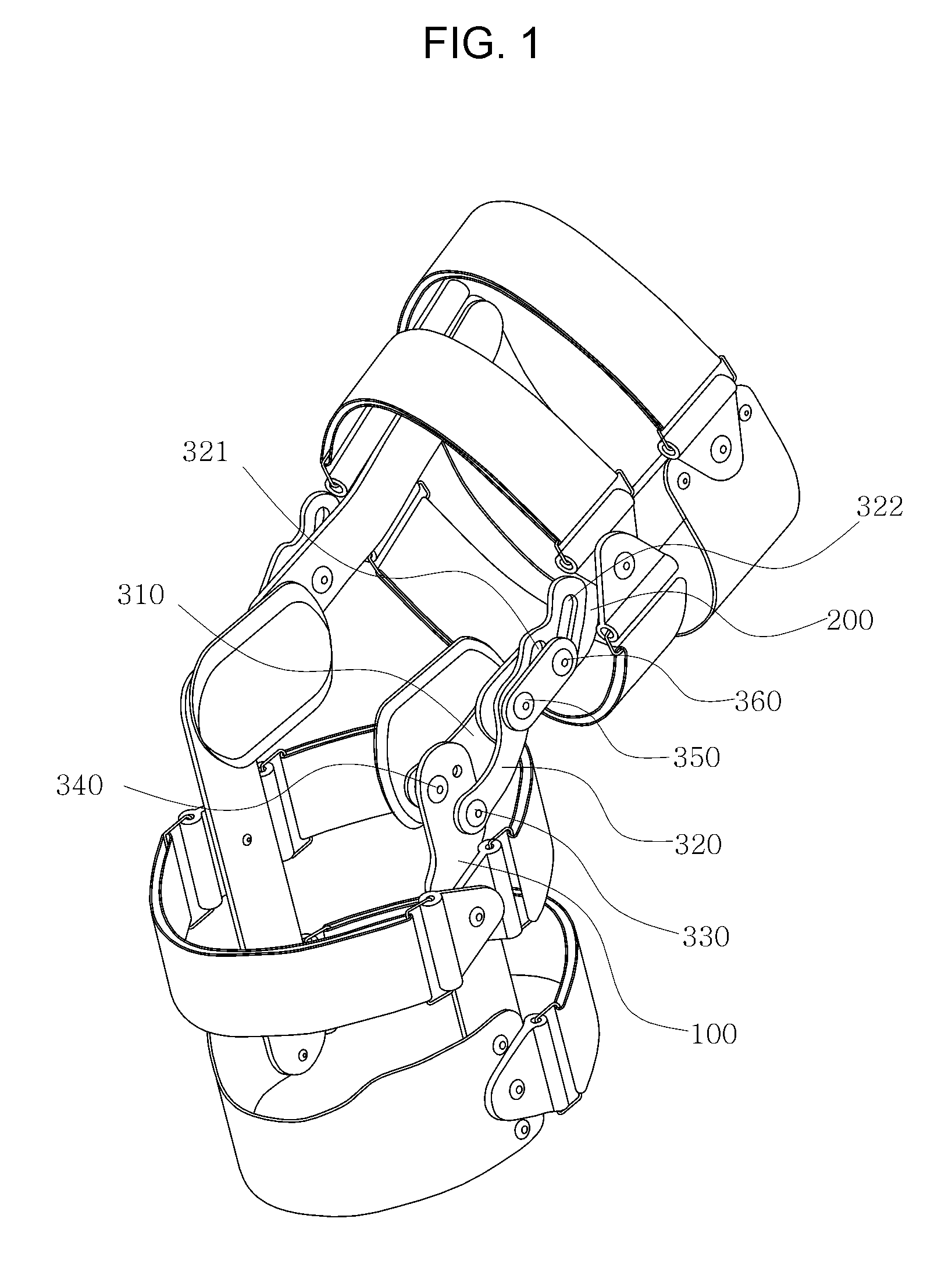 Orthopedic brace of knee joint