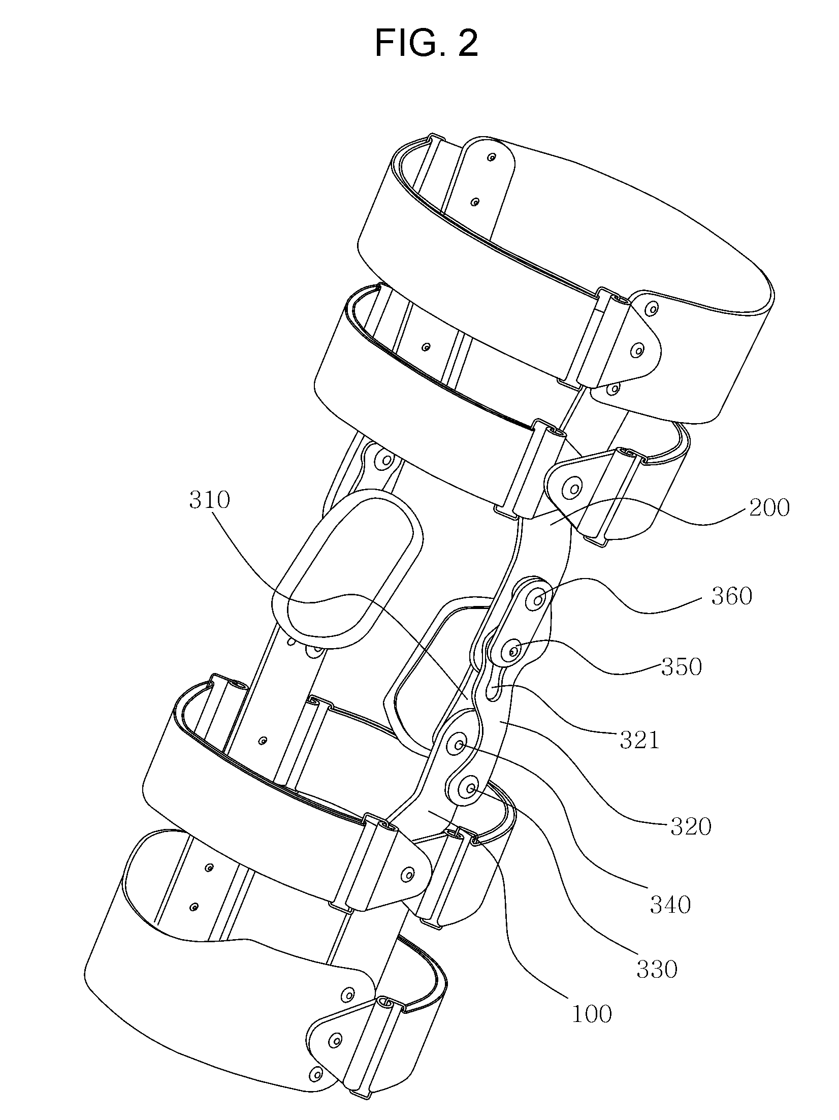 Orthopedic brace of knee joint