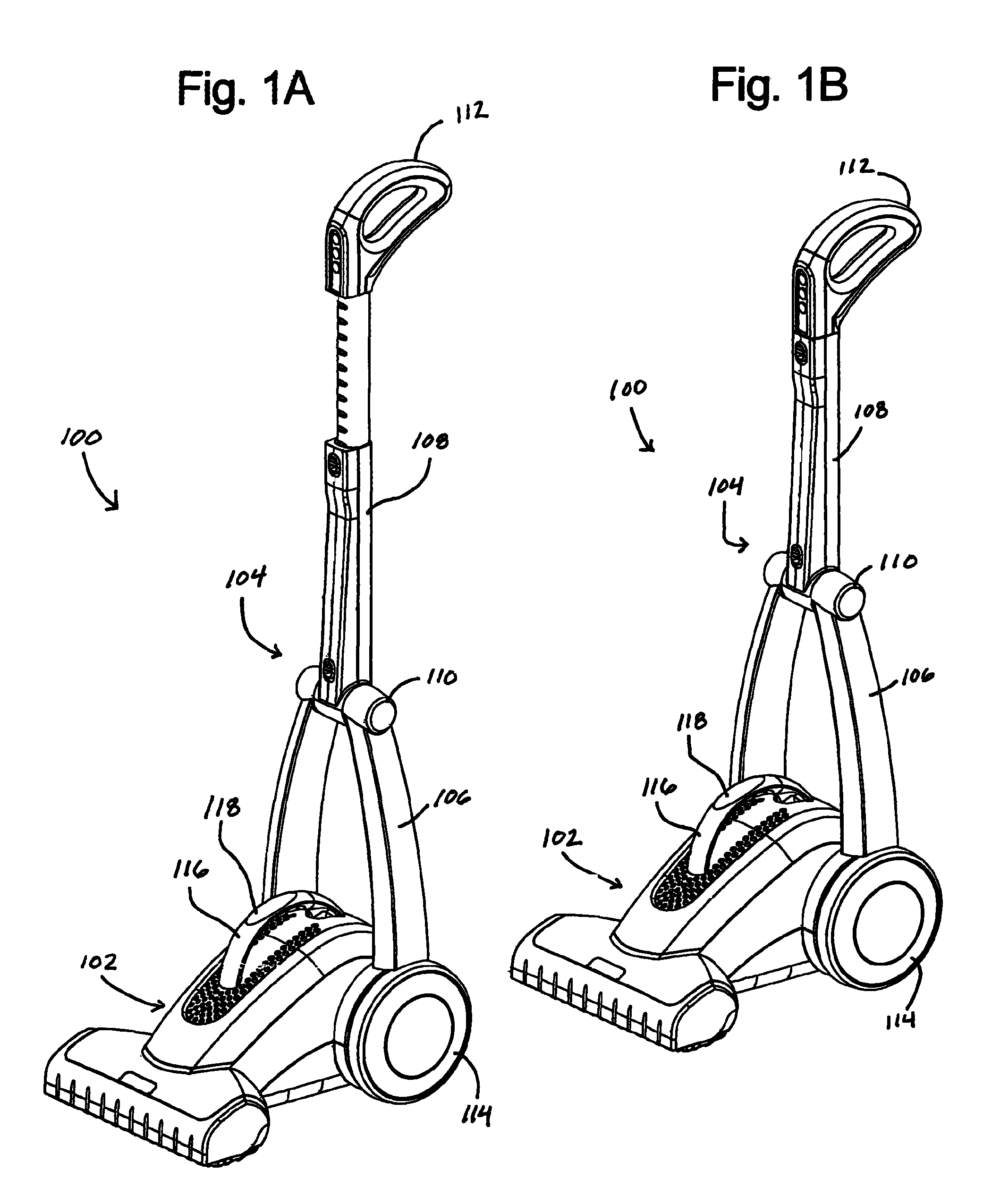 Vacuum cleaner with collapsible handle